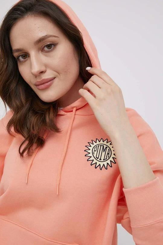 Γυναικεία Χωρίς φερμουάρ Βαμβακερή μπλούζα Puma χρώμα: πορτοκαλί, 4 Γυναικεία Χωρίς φερμουάρ Βαμβακερή μπλούζα Puma χρώμα: πορτοκαλί, - Image 4