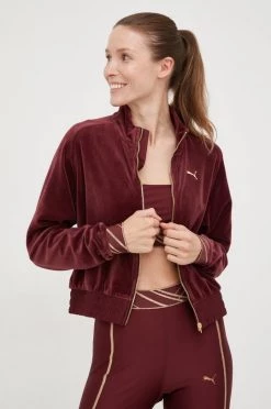 Γυναικεία Με φερμουάρ Μπλούζα Puma Deco Glam κάστανο