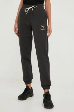 Γυναικεία Παντελόνια φόρμας Βαμβακερό παντελόνι Puma γκρι
