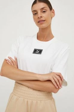 Γυναικεία Κοντομάνικο Κορμάκι Puma άσπρο