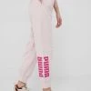 Γυναικεία Παντελόνια φόρμας Βαμβακερό παντελόνι Puma χρώμα: ροζ