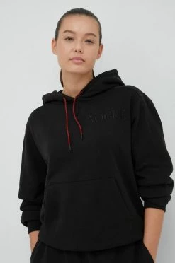 Γυναικεία Χωρίς φερμουάρ Βαμβακερή μπλούζα Puma Vogue γυναικεία, χρώμα: μαύρο, με κουκούλα