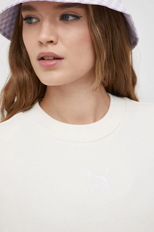 Γυναικεία Χωρίς φερμουάρ Βαμβακερή μπλούζα Puma χρώμα: κρεμ 5 Γυναικεία Χωρίς φερμουάρ Βαμβακερή μπλούζα Puma χρώμα: κρεμ - Image 5