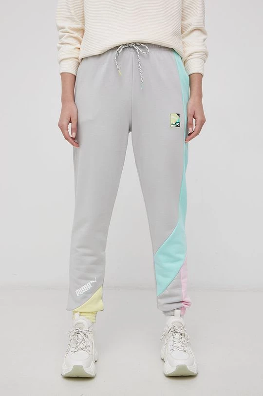 Γυναικεία Παντελόνια φόρμας Βαμβακερό παντελόνι Puma χρώμα: γκρι 1 Γυναικεία Παντελόνια φόρμας Βαμβακερό παντελόνι Puma χρώμα: γκρι