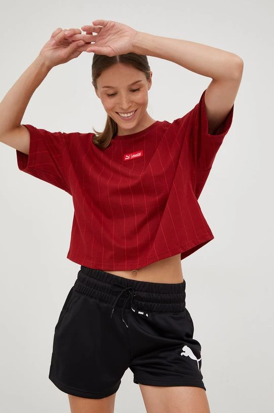 Γυναικεία Κοντομάνικο Βαμβακερό μπλουζάκι Puma Puma X Coca Cola κόκκινο 4 Γυναικεία Κοντομάνικο Βαμβακερό μπλουζάκι Puma Puma X Coca Cola κόκκινο - Image 4