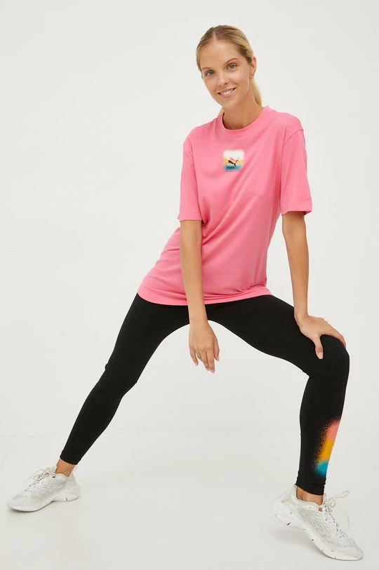 Γυναικεία Κοντομάνικο Βαμβακερό μπλουζάκι Puma ροζ 2 Γυναικεία Κοντομάνικο Βαμβακερό μπλουζάκι Puma ροζ - Image 2