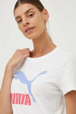 Γυναικεία Κοντομάνικο Βαμβακερό μπλουζάκι Puma άσπρο