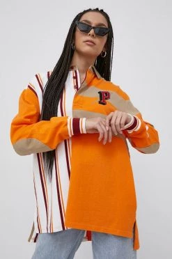Γυναικεία Μακρυμάνικο Βαμβακερή μπλούζα με μακριά μανίκια Puma Title Nine χρώμα: πορτοκαλί,