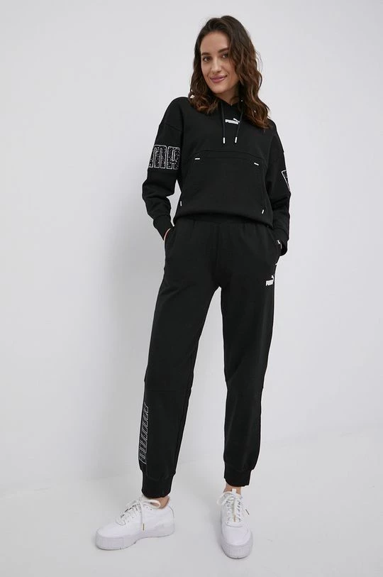 Γυναικεία Παντελόνια φόρμας Βαμβακερό παντελόνι Puma χρώμα: μαύρο 2 Γυναικεία Παντελόνια φόρμας Βαμβακερό παντελόνι Puma χρώμα: μαύρο - Image 2