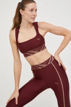 Γυναικεία Αθλητικά σουτιέν Αθλητικό σουτιέν Puma Deco Glam κάστανο