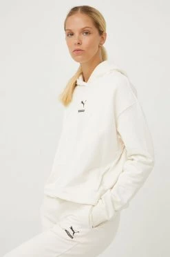 Γυναικεία Χωρίς φερμουάρ Βαμβακερή μπλούζα Puma χρώμα: μπεζ,