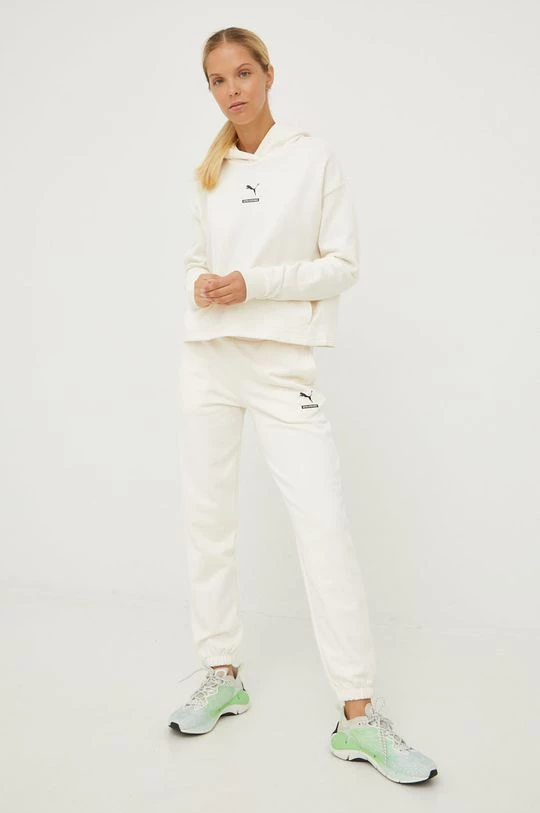 Γυναικεία Χωρίς φερμουάρ Βαμβακερή μπλούζα Puma χρώμα: μπεζ, 2 Γυναικεία Χωρίς φερμουάρ Βαμβακερή μπλούζα Puma χρώμα: μπεζ, - Image 2