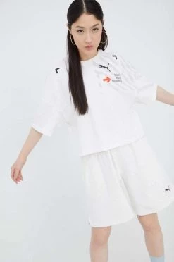 Γυναικεία Κοντομάνικο Βαμβακερό μπλουζάκι Puma άσπρο -Puma Κατάστημα unnamed file 2743