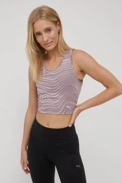 Γυναικεία Αμάνικος Τοπ προπόνησης Puma Studio μοβ