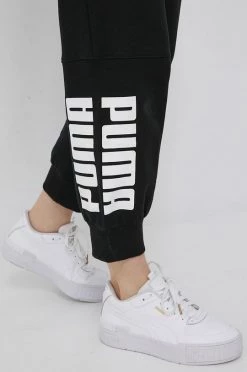 Γυναικεία Παντελόνια φόρμας Βαμβακερό παντελόνι Puma χρώμα: μαύρο -Puma Κατάστημα unnamed file 2843