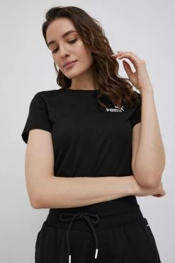 Γυναικεία Κοντομάνικο Βαμβακερό μπλουζάκι Puma μαύρο