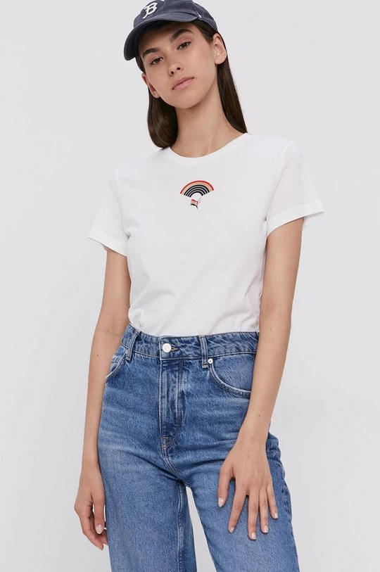 Γυναικεία Κοντομάνικο Βαμβακερό μπλουζάκι Puma άσπρο 1 Γυναικεία Κοντομάνικο Βαμβακερό μπλουζάκι Puma άσπρο