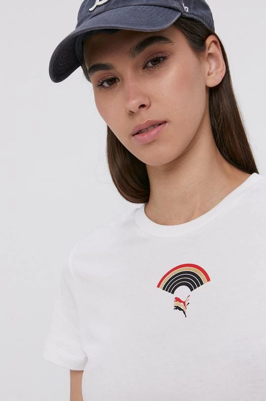 Γυναικεία Κοντομάνικο Βαμβακερό μπλουζάκι Puma άσπρο 4 Γυναικεία Κοντομάνικο Βαμβακερό μπλουζάκι Puma άσπρο - Image 4