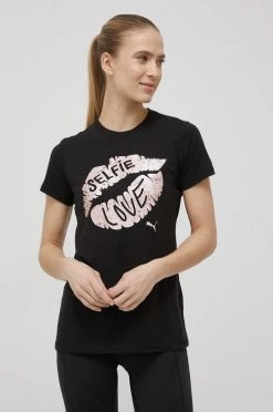 Γυναικεία Κοντομάνικο Μπλουζάκι προπόνησης Puma Performance Graphic μαύρο