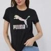 Γυναικεία Κοντομάνικο Βαμβακερό μπλουζάκι Puma μαύρο