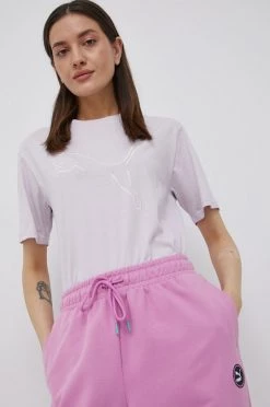 Γυναικεία Κοντομάνικο Μπλουζάκι Puma χρώμα: μοβ