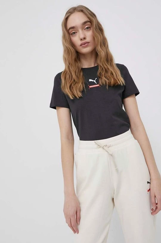 Γυναικεία Κοντομάνικο Βαμβακερό μπλουζάκι Puma γκρι 1 Γυναικεία Κοντομάνικο Βαμβακερό μπλουζάκι Puma γκρι