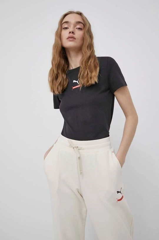 Γυναικεία Κοντομάνικο Βαμβακερό μπλουζάκι Puma γκρι 3 Γυναικεία Κοντομάνικο Βαμβακερό μπλουζάκι Puma γκρι - Image 3