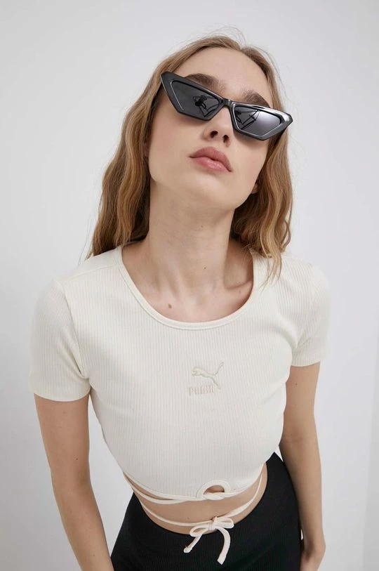 Γυναικεία Κοντομάνικο Top Puma χρώμα: μπεζ 4 Γυναικεία Κοντομάνικο Top Puma χρώμα: μπεζ - Image 4