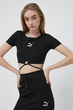 Γυναικεία Κοντομάνικο Top Puma χρώμα: μαύρο -Puma Κατάστημα unnamed file 3478