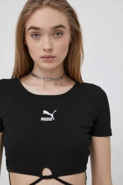 Γυναικεία Κοντομάνικο Top Puma χρώμα: μαύρο -Puma Κατάστημα unnamed file 3479