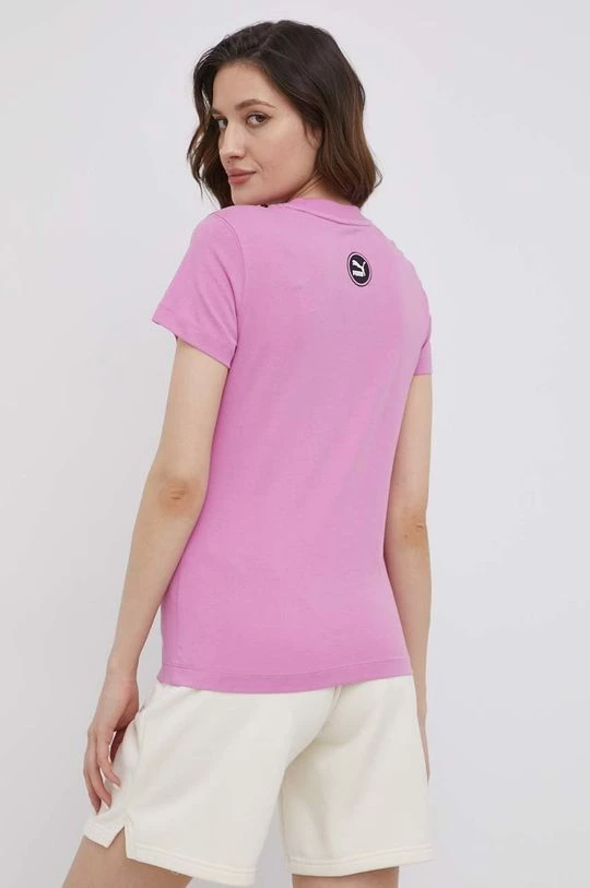 Γυναικεία Κοντομάνικο Βαμβακερό μπλουζάκι Puma ροζ 3 Γυναικεία Κοντομάνικο Βαμβακερό μπλουζάκι Puma ροζ - Image 3