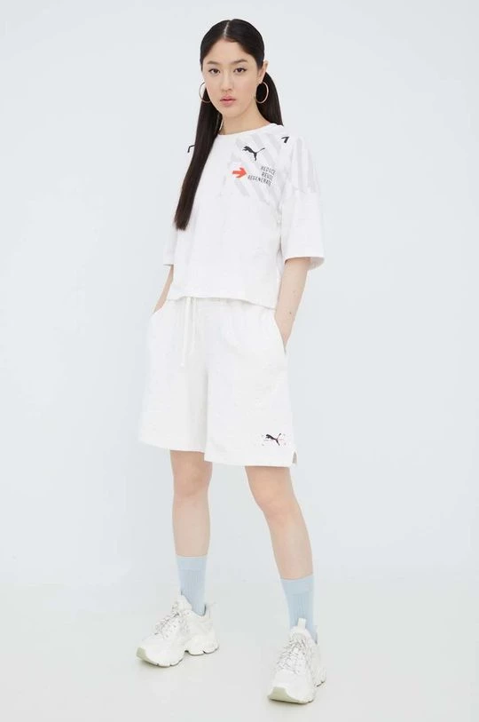 Γυναικεία Σορτς Βαμβακερό σορτσάκι Puma άσπρο, 2 Γυναικεία Σορτς Βαμβακερό σορτσάκι Puma άσπρο, - Image 2