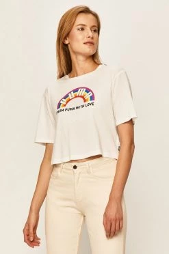 Γυναικεία Κοντομάνικο Puma - Μπλουζάκι λευκό