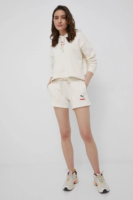 Γυναικεία Σορτς Βαμβακερό σορτσάκι Puma χρώμα: μπεζ, 2 Γυναικεία Σορτς Βαμβακερό σορτσάκι Puma χρώμα: μπεζ, - Image 2