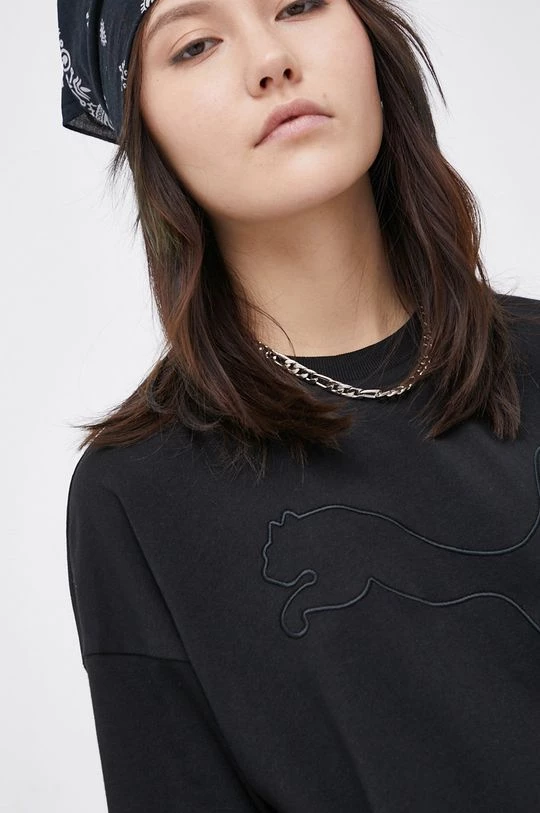 Γυναικεία Κοντομάνικο Βαμβακερό μπλουζάκι Puma μαύρο 4 Γυναικεία Κοντομάνικο Βαμβακερό μπλουζάκι Puma μαύρο - Image 4