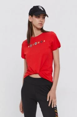 Γυναικεία Κοντομάνικο Βαμβακερό μπλουζάκι Puma κόκκινο