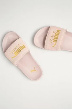 Γυναικεία Σαγιονάρες Δερμάτινες παντόφλες Puma χρώμα: ροζ -Puma Κατάστημα unnamed file 4416