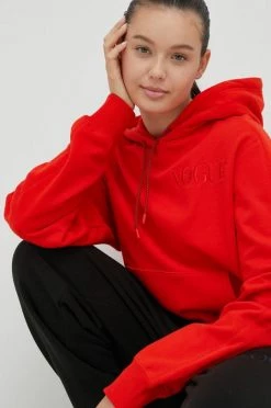 Γυναικεία Χωρίς φερμουάρ Βαμβακερή μπλούζα Puma Vogue γυναικεία, χρώμα: κόκκινο, με κουκούλα -Puma Κατάστημα unnamed file 533