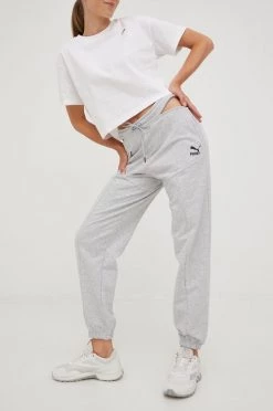 Γυναικεία Παντελόνια φόρμας Βαμβακερό παντελόνι Puma γκρι
