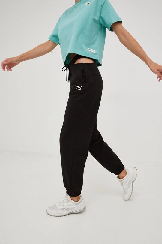 Γυναικεία Παντελόνια φόρμας Βαμβακερό παντελόνι Puma μαύρο 1 Γυναικεία Παντελόνια φόρμας Βαμβακερό παντελόνι Puma μαύρο