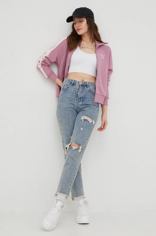 Γυναικεία Με φερμουάρ Μπλούζα Puma ροζ, με κουκούλα 2 Γυναικεία Με φερμουάρ Μπλούζα Puma ροζ, με κουκούλα - Image 2