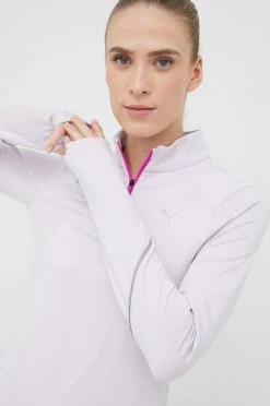 Γυναικεία Χωρίς φερμουάρ Φούτερ για τζόκινγκ Puma Run 5k μοβ,