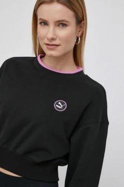 Γυναικεία Χωρίς φερμουάρ Βαμβακερή μπλούζα Puma χρώμα: μαύρο, -Puma Κατάστημα unnamed file 989